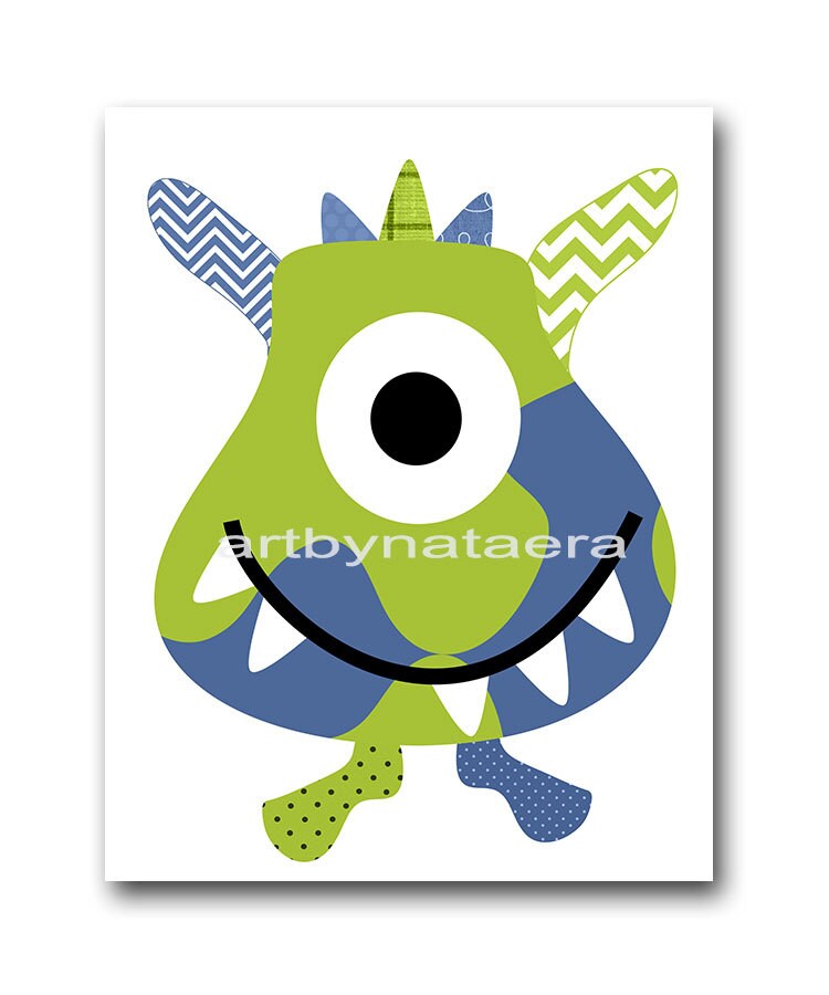 Monster Baby Nursery Decor Digital Download Baby Boy Nursery