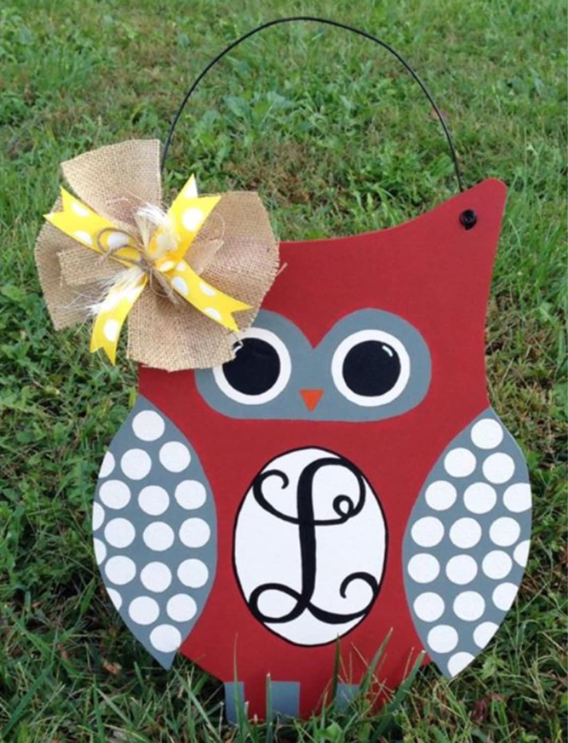 Owl door hanger Fall door hanger door hanger by ElysianBLVD