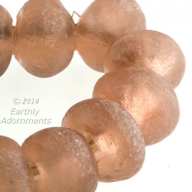 Extra large recycled glass bead Ghana West Africa 25x23mm