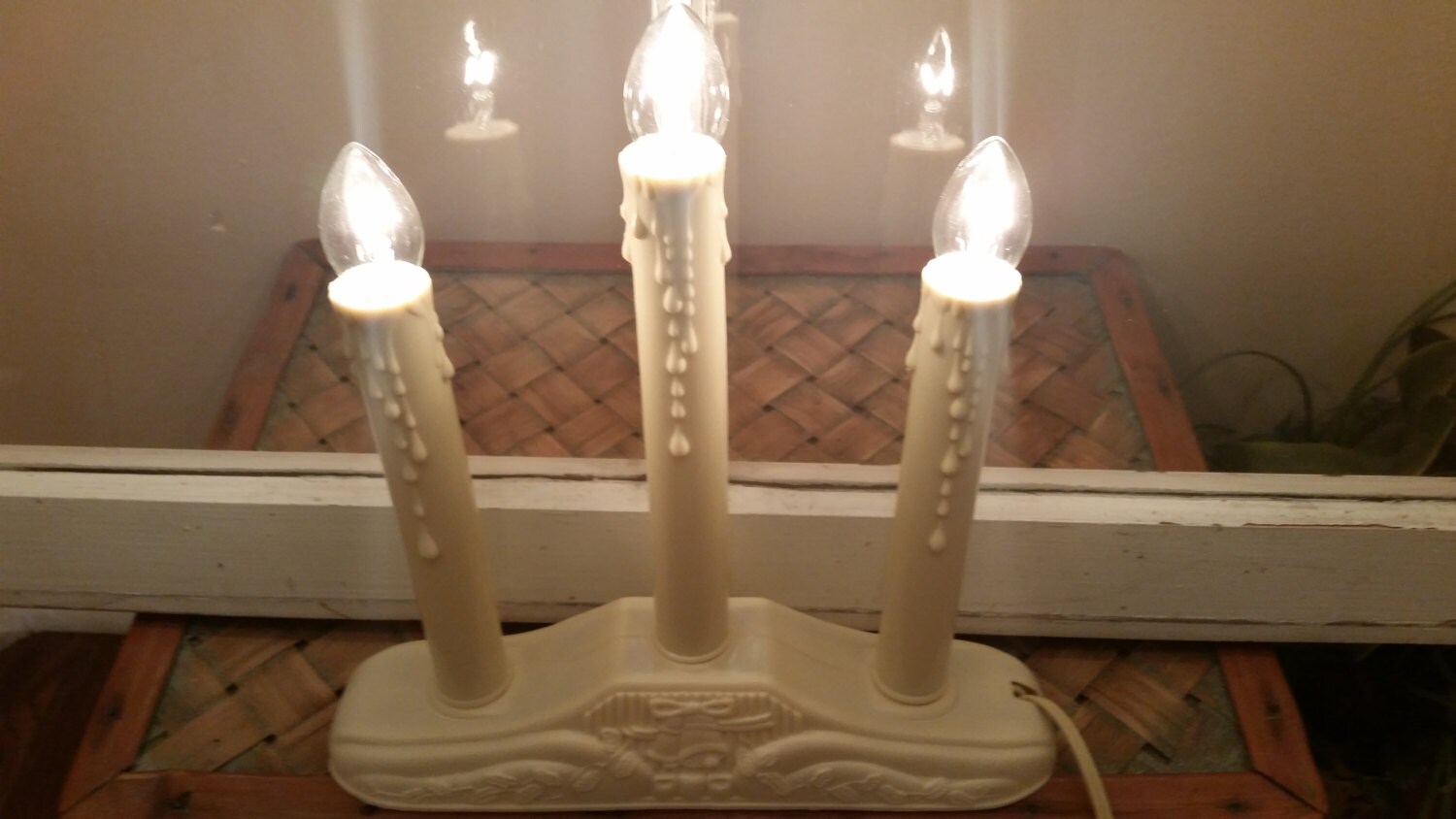 Three Tier Vintage electric candle lights by sistersvintageattic