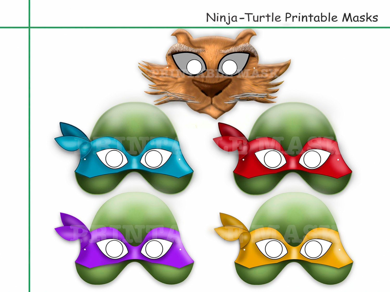 Unique Ninja Turtles Printable Masks teenage by