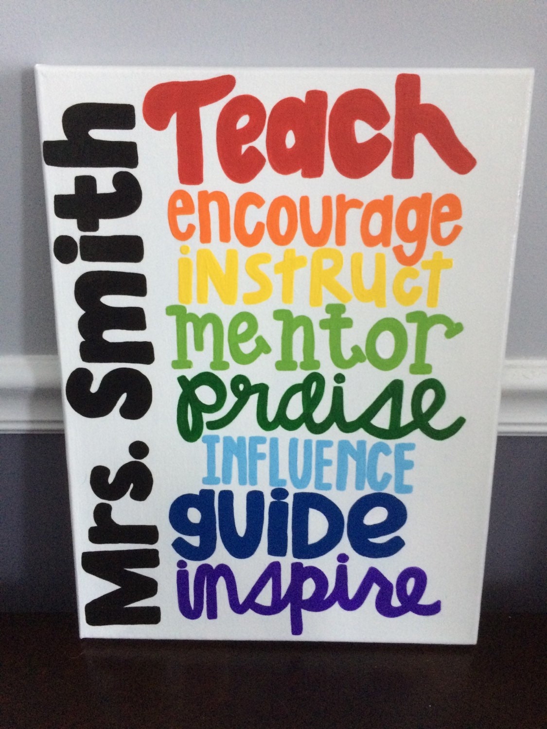 Personalized Teacher Appreciation Canvas by 4thSisterCanvas