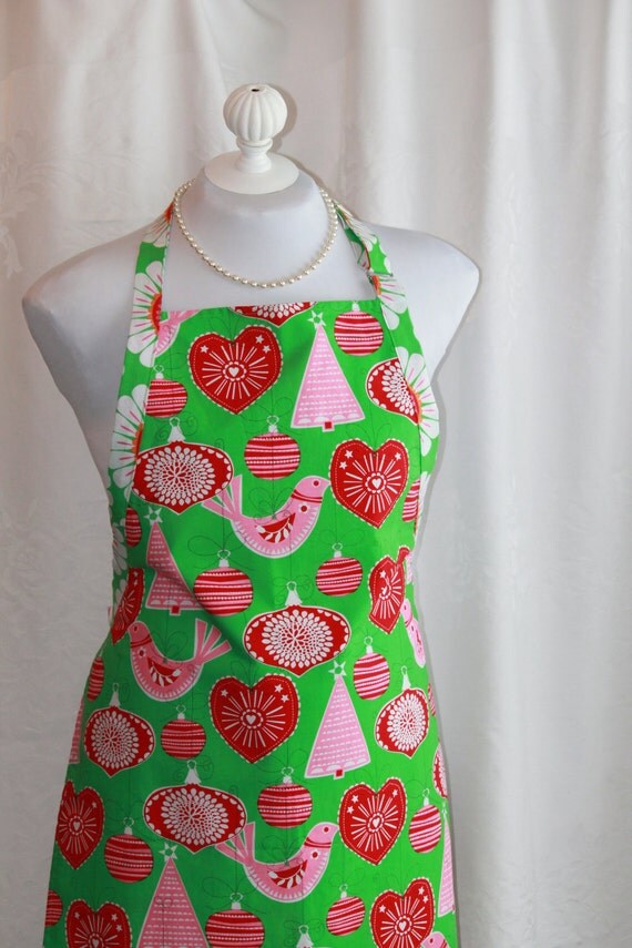 Christmas Apron Full Double Sided Apron By Vireocollection On Etsy