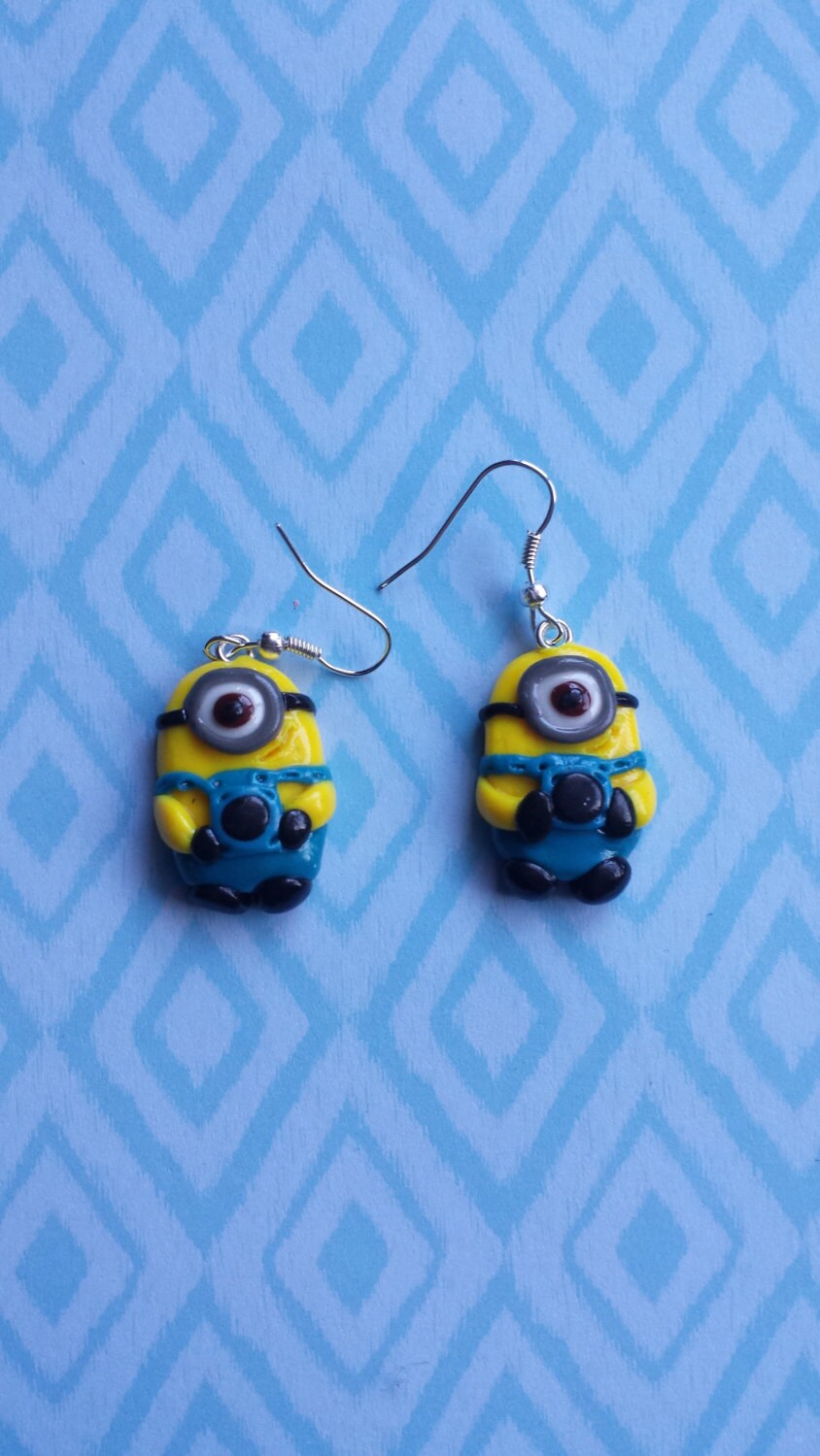 Minion Earrings Minions Earrings Minion Jewelry by AnakyasArts
