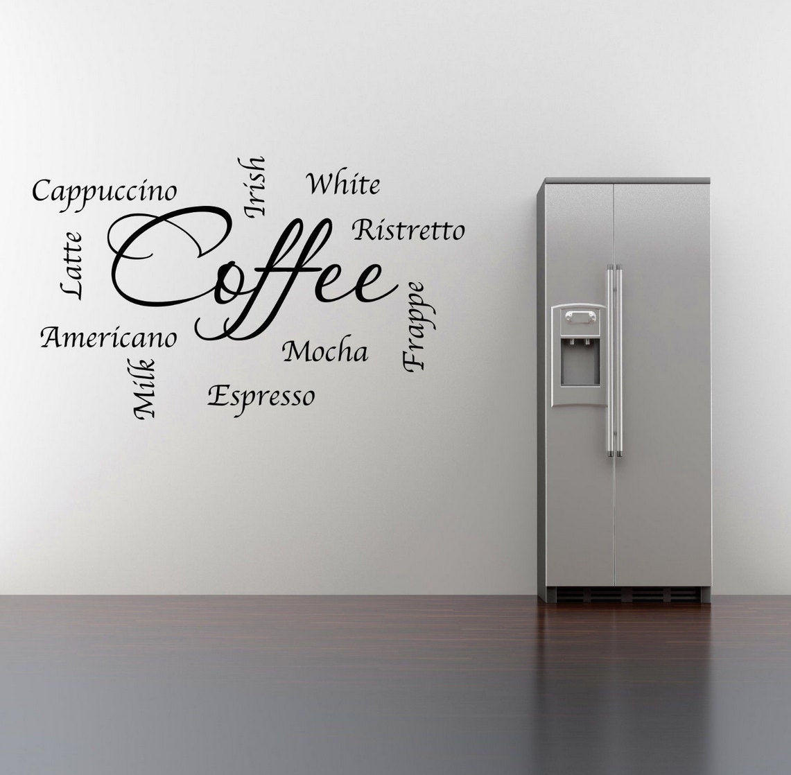 Frasi di parole caffè parete sticker art room di glitterblast