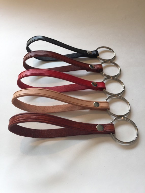 Leather wristlet keychain made just the way you want. Slides easily