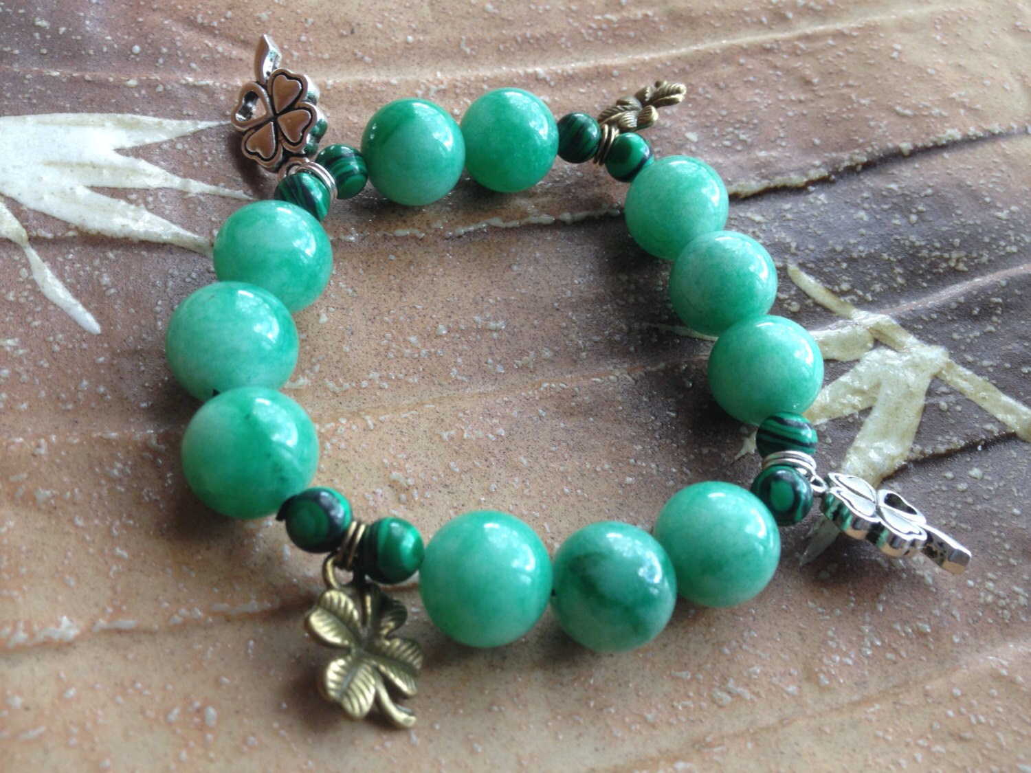 4 Leaf Clover Lucky Charm Bracelet St. Patricks Day Jewelry