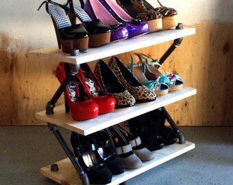 Industrial Shoe Rack - High Heel Shoe Shelf - Shoe Organizer - Book ...