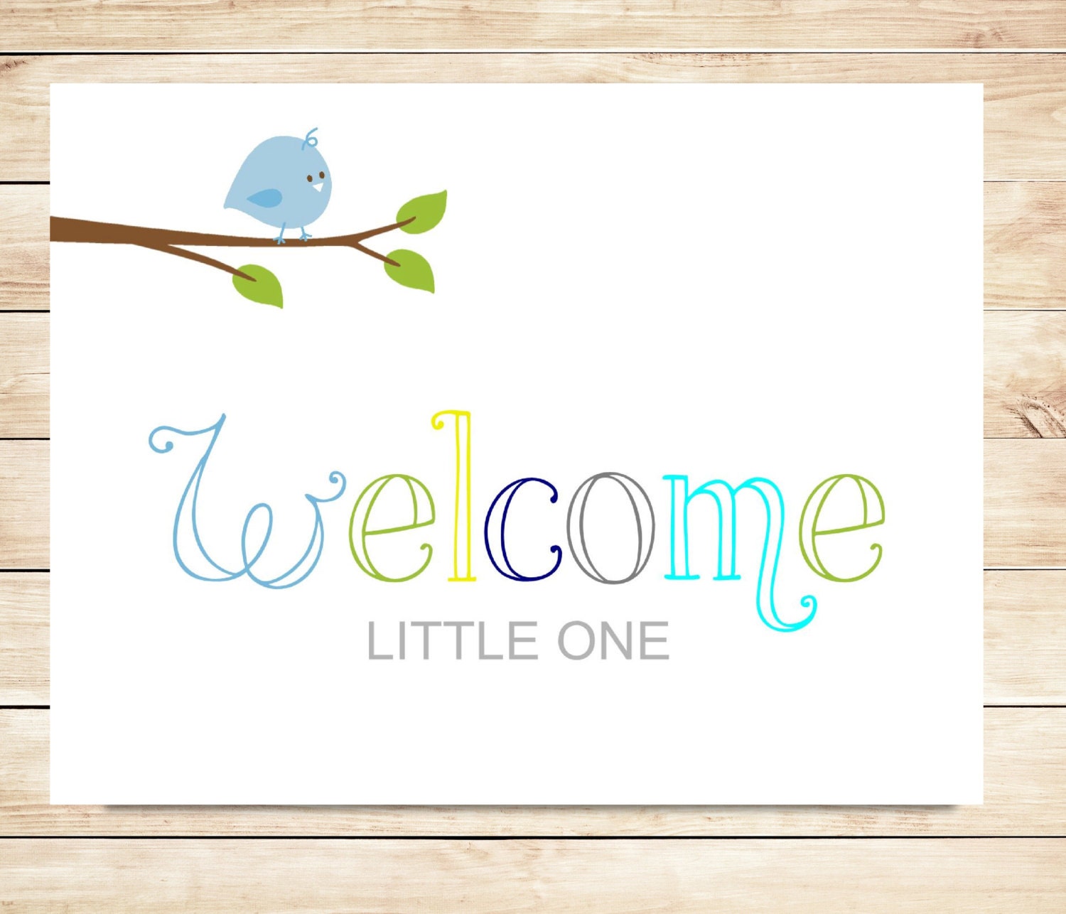Printable New Baby Boy Welcome Card Instant Download Card