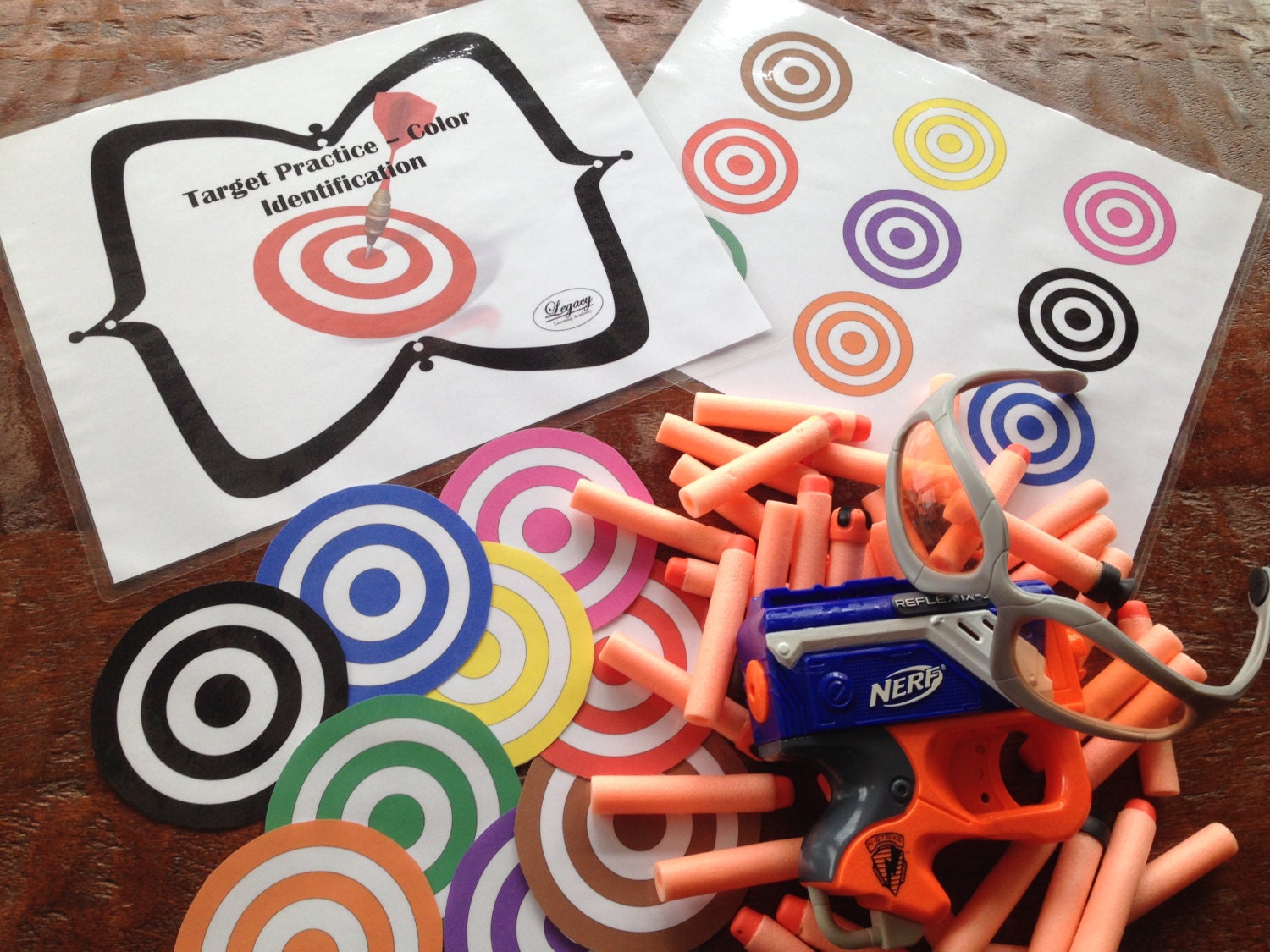 printable nerf target practice color by legacylearning on etsy