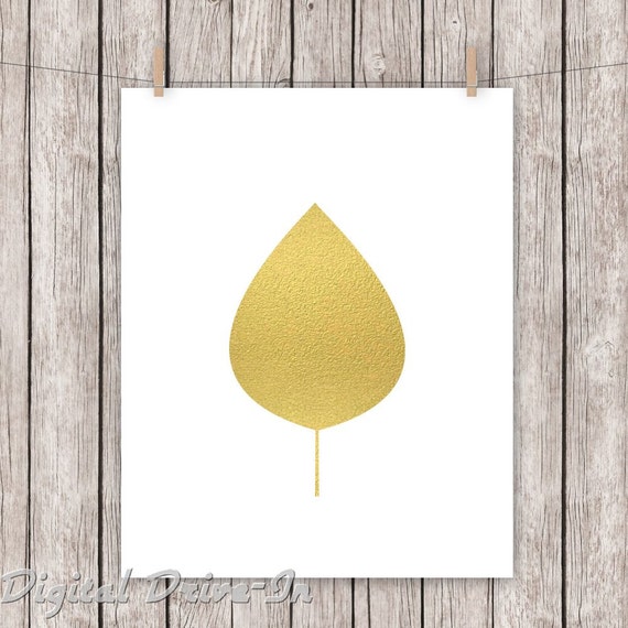 Gold Leaf Printable Art Print Autumn Fall Home Decor