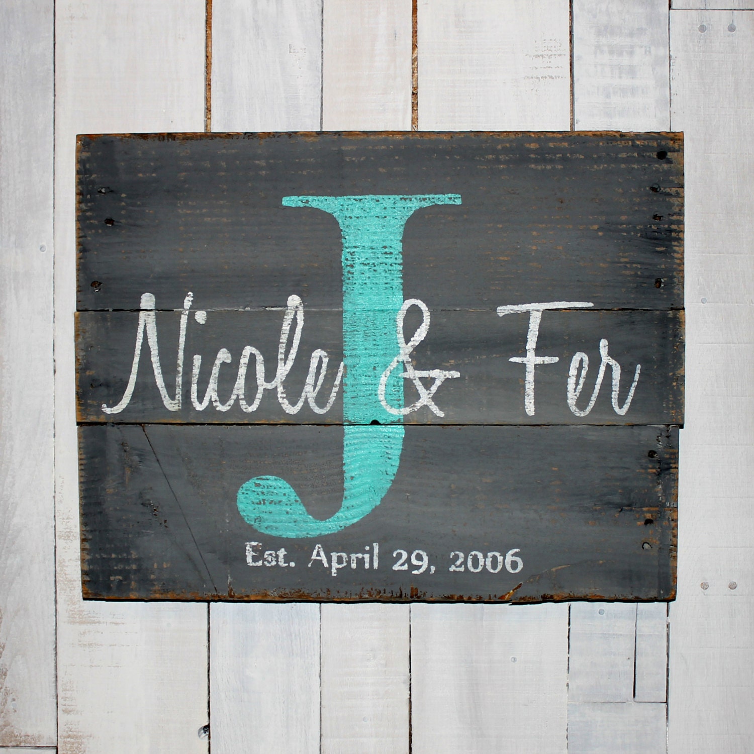 Custom Name Sign Pallet Last Name Wood by EverydayCreationsJen