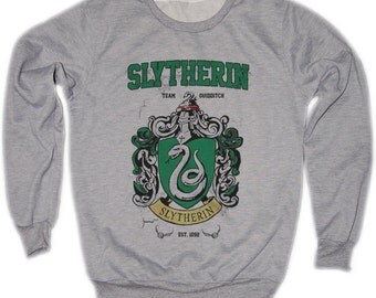 Slytherin Harry Potter Hogwarts Quidditch Team Festival Retro VTG Jumper Sweater Sweatshirt Long Sleeve Crewneck Round neckline S M L