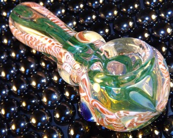 Items similar to Hand Blown Glass Tobacco Toadstool Pipe Pyrex Mushroom ...