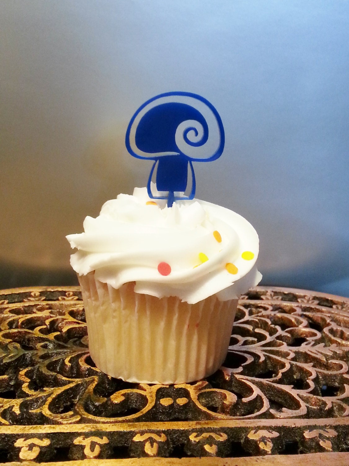 Mushroom Acrylic Birthday Cupcake Topper with by 1TheCherryOnTop