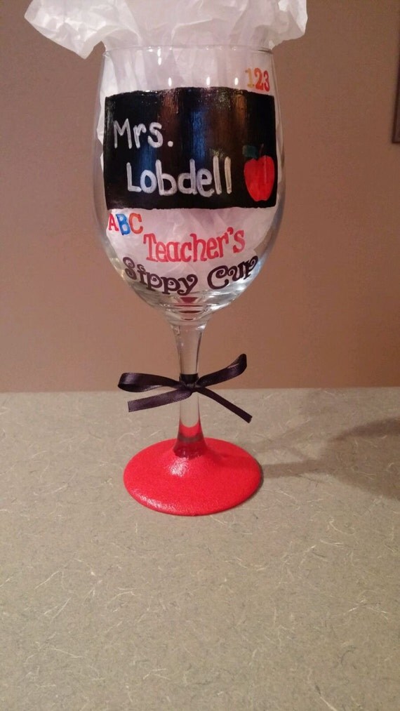 Teacher Wine Glass By Bergersdiycreations On Etsy