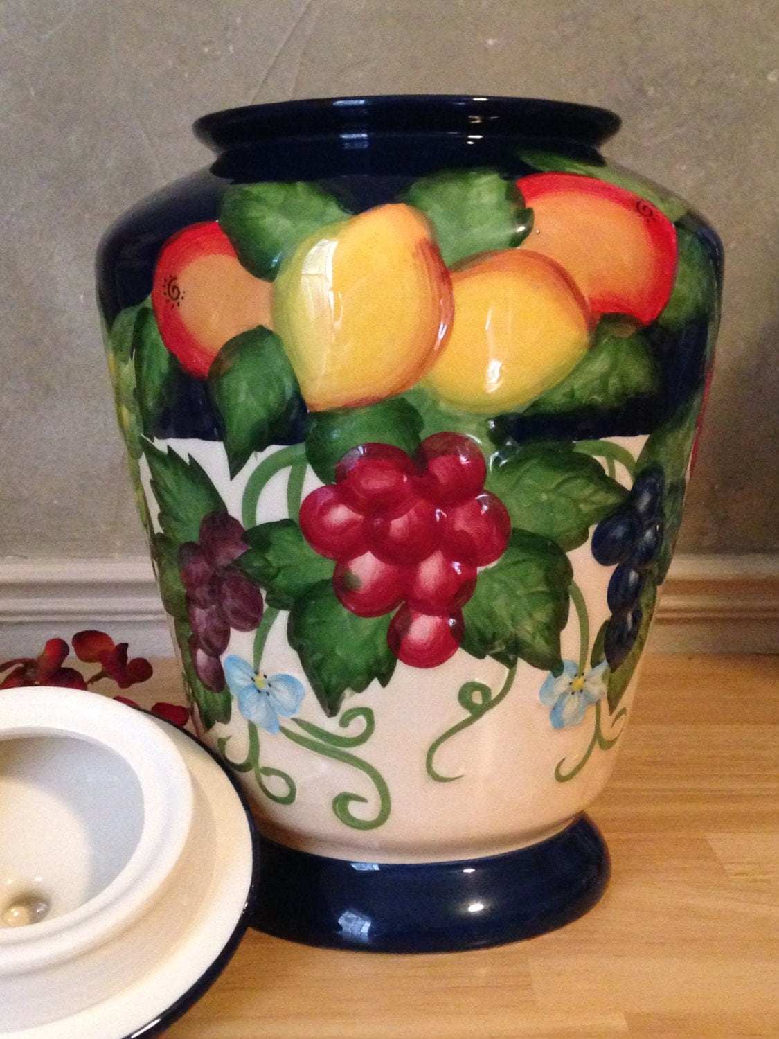 Antique Nonni's Biscotti Cookie Jar Canister Hand Painted
