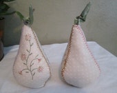 Cottage Chic Summer Pears (Set of 2)- Handmade Pin Cushion/Bowl Filler