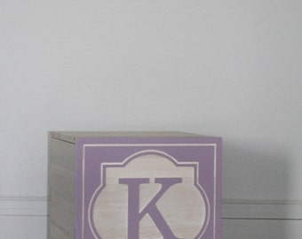 Personalized Solid Wood Toy Box – Inspired by Children's Vintage Letter Toy Blocks