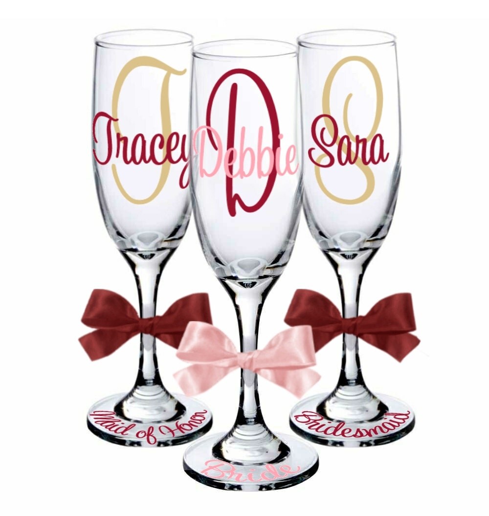 Personalized Chagne Flutes Custom Chagne Glasses | 9 personalized chagne flute glasses for bride groom Personalized Chagne Flutes Custom Chagne Glasses | 9 personalized chagne flute glasses for bride groom