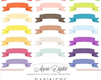 Ribbon Banner Frame Vintage Scroll Clipart Digital Banners