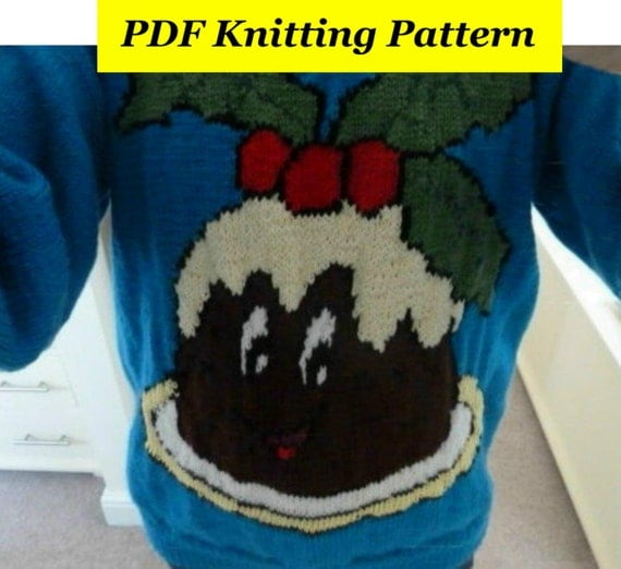 Childrens & Adults Christmas Pudding Jumper / Sweater Knitting