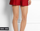 Genuine Soft Lambskin Red Leather Shorts Genuine Soft Lambskin Red Leather Shorts