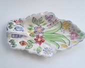 Beautiful Floral Blue Ridge Pottery Candy Dish|