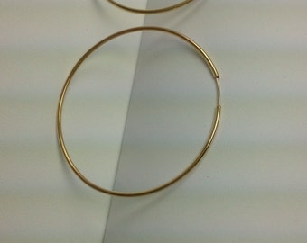 Sterling silver gold vermeil thin hoop earrings