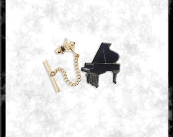 Gold & Cloisonné Piano Tie Tack