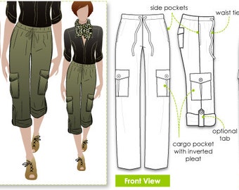 Eliane Woven Jumpsuit Sizes 28 & 30 PDF sewing pattern for