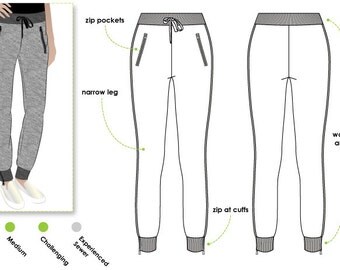 Sadie Pant // Sizes 4 6 & 8 // PDF Women's Pant Sewing