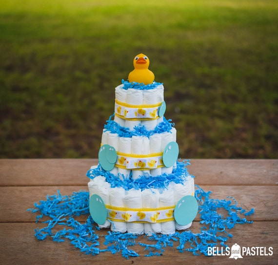 Rubber Duck Diaper Cake Ducky Baby Shower Diaper Cake