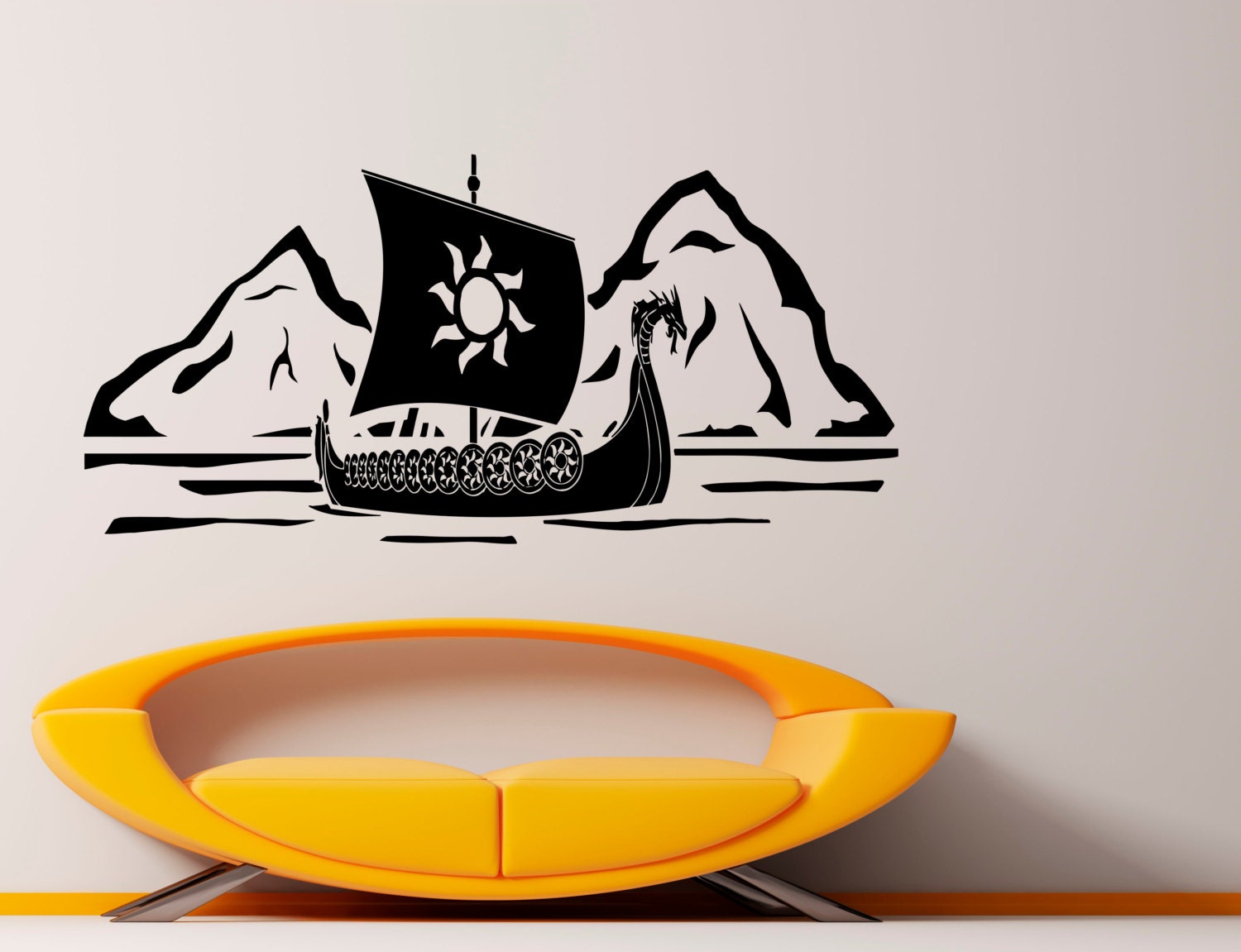 Viking Ship Wall Vinyl Decal Sticker Northman Warrior Interior