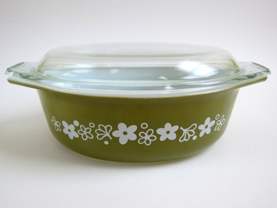 Vintage Pyrex Crazy Daisy Oval Casserole Dish By Redstaplervintage 1414