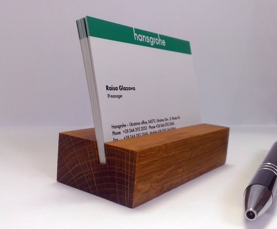 Items Similar To Wood Business Card Holder Oak Wood