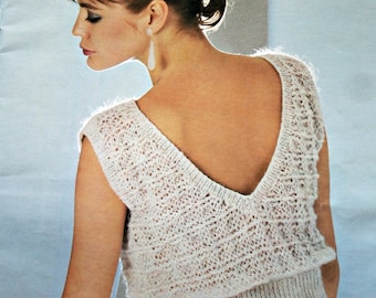 Sweater Knitting Patterns Odpins 2 Fun Fast Fashion Patons 264 Women Vest Vintage Paper Original NOT a PDF