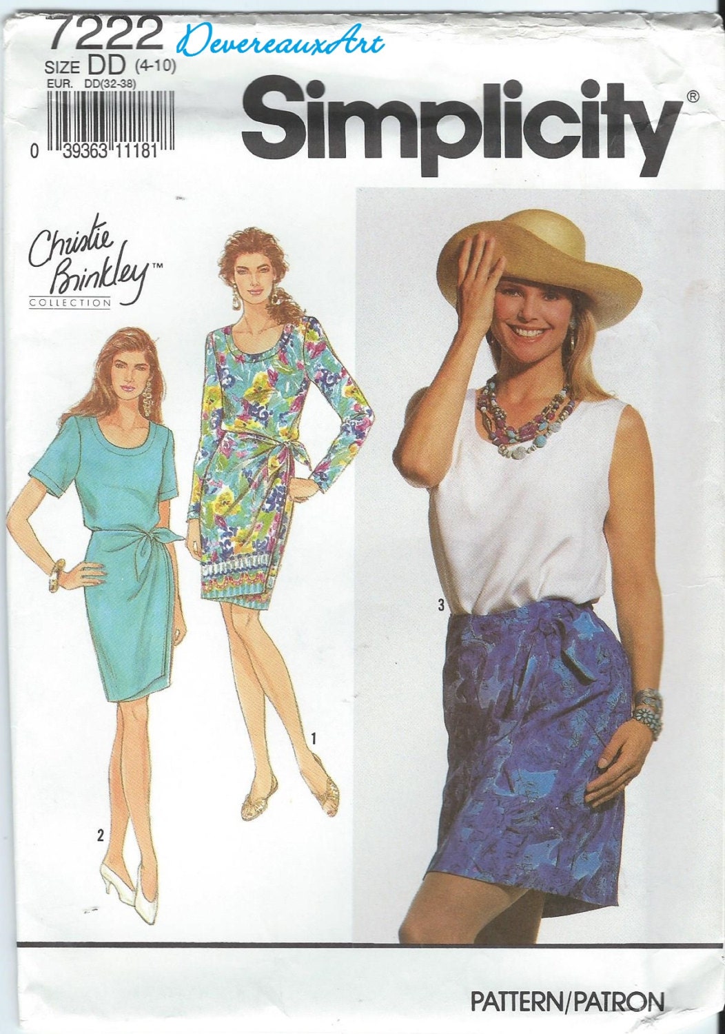 1991 McCall's Christie Brinkley Pattern 7222 by Devereauxart