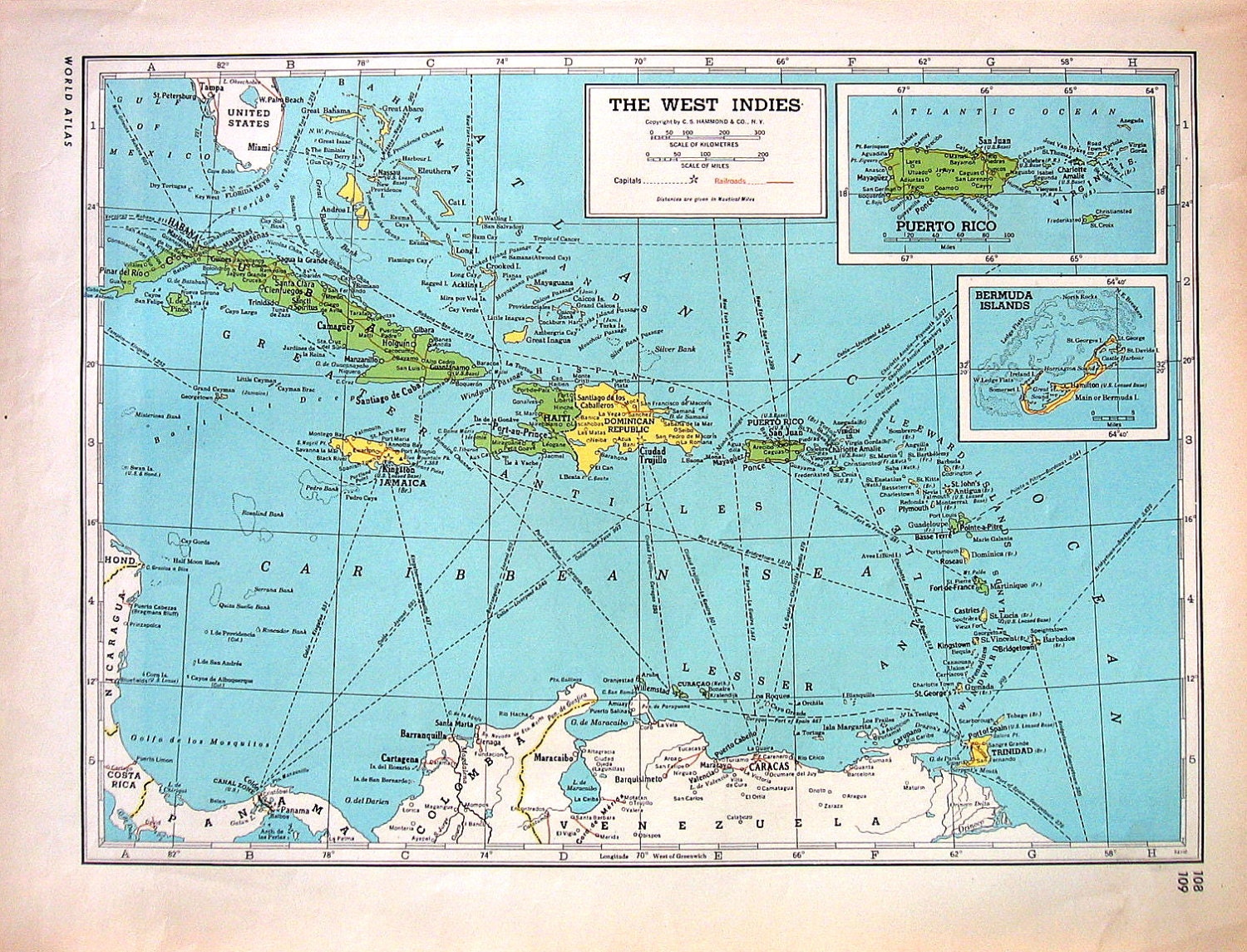 Map of The West Indies Puerto Rico Bermuda Islands Map of