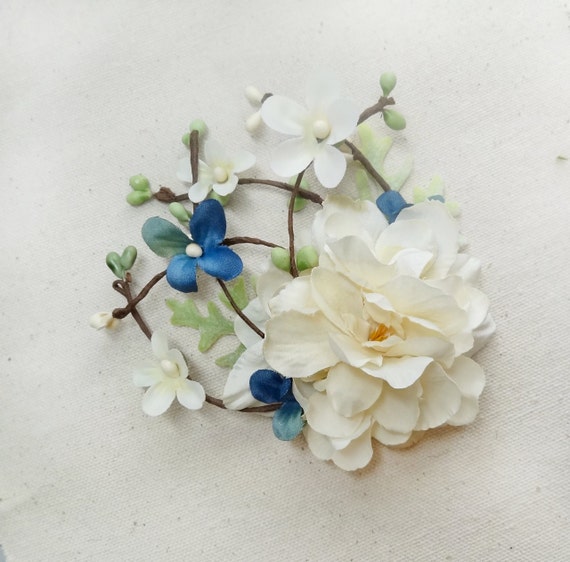 blue flower hair accessories light blue bridal by