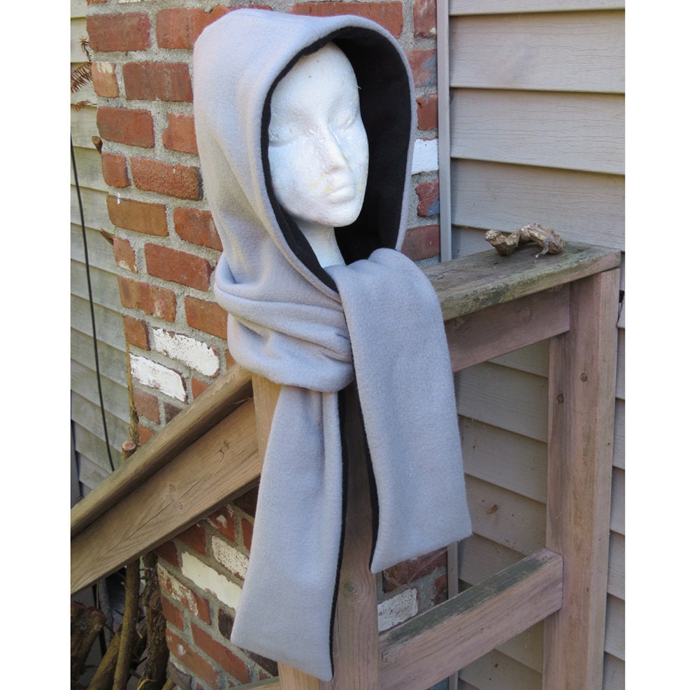 Reversible Fleece Hooded Scarf in Your Choice of Colors