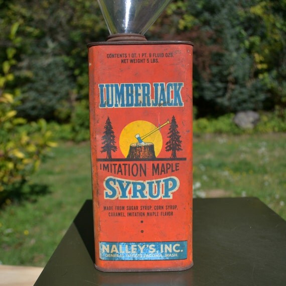 Vintage Lumberjack Maple Syrup Tin