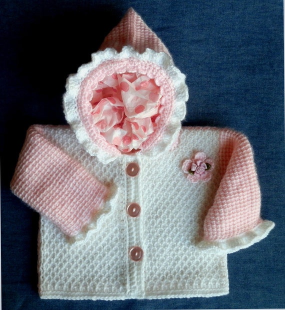 pattern jacket crochet tunisian PDF downloadable Girl Jacket Hoodie Crochet! Pattern! Tunisian Baby