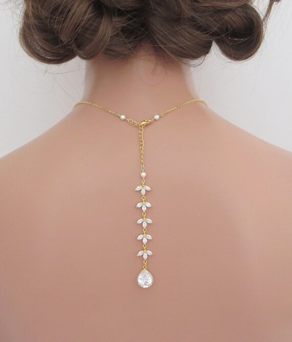 Backdrop Bridal necklace Crystal Backdrop necklace Wedding