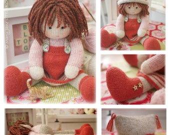 Chrystal: Toy/ Doll Knitting Pattern/ Knitted Doll/ Plus FREE Pdf for 'A Simply Sewn Pinafore'/ INSTANT Download