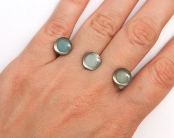 On Sale Was 110.  Ellipsis Ring  (OOAK Enameled 3D-Printed Ring)