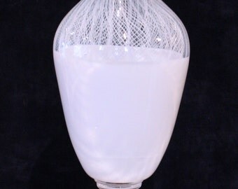 Large Lace Patterned Blown Glass Urn