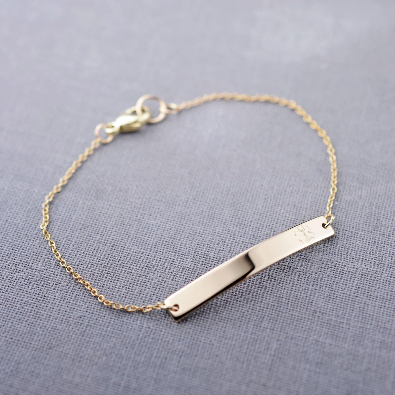 Solid 14K Gold Medical Alert Bracelet Solid by LilyEmmeJewelry