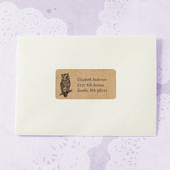 Custom Owl Return Address Labels OWL SET Cute Owl by packagery