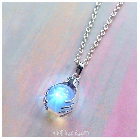 Opalite crystal ball psychic clairvoyant necklace by lotusfairy